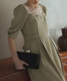 【ハレモード/haremode】の【haremode ハレモード公式】リボンベルト付パフスリーブドレス カーキ|ID: prp329100004801913 ipo3291000000034839395