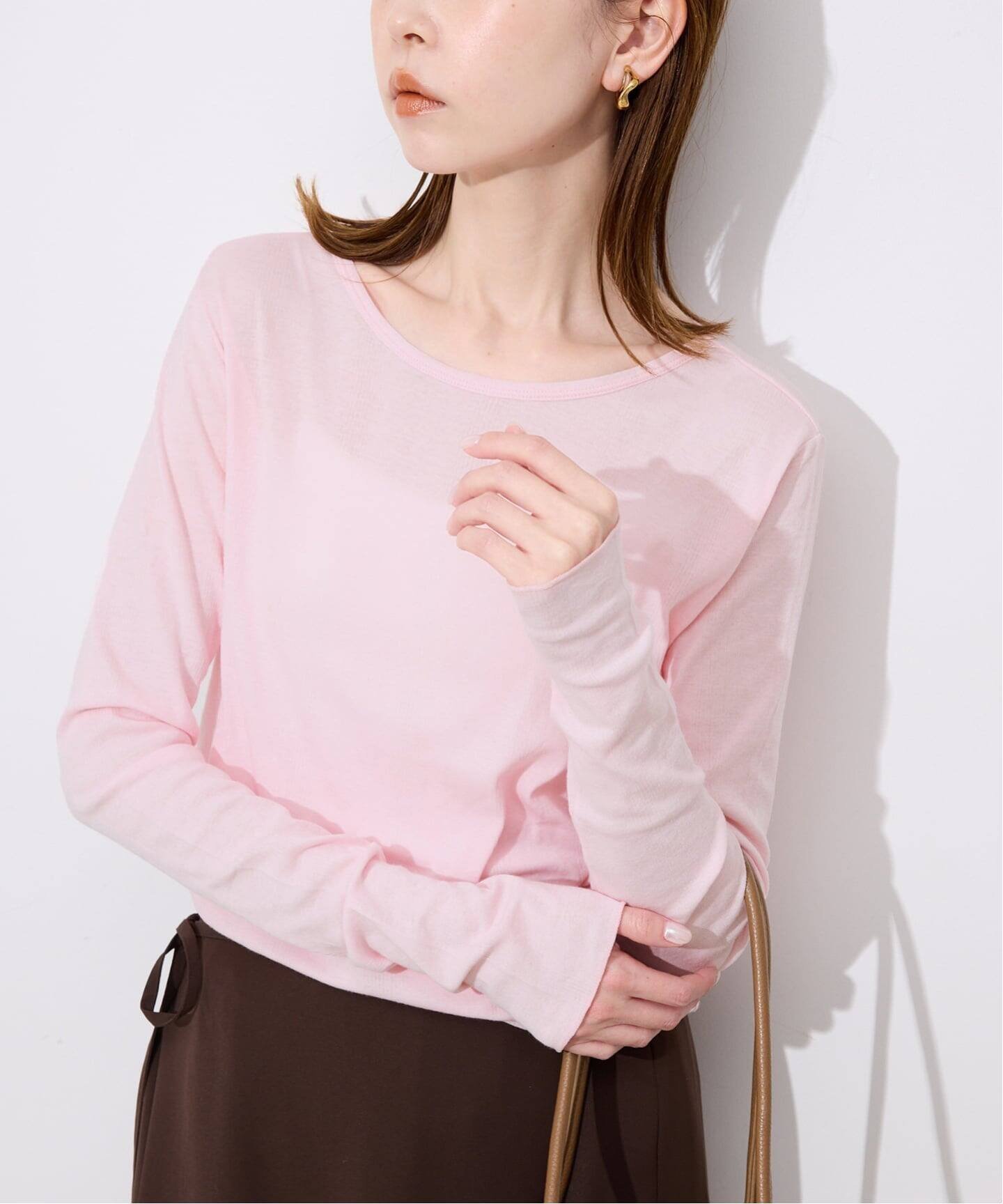 【スローブ イエナ/SLOBE IENA】のmiller SLOBE別注 SHEER RIB クルーネック インテリア・キッズ・メンズ・レディースファッション・服の通販 founy(ファニー) ファッション Fashion レディースファッション Fashion for Women 別注 Limited Edition, Custom Order ピンク A|ID: prp329100004801956 ipo3291000000034839597