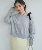 【ラブティックボンボン/La boutique BonBon】の【復刻!miki監修カラーあり】ミニ裏毛オフショルリボンプルオーバー ライトグレー|ID: prp329100004801963 ipo3291000000034839625
