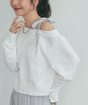 【ラブティックボンボン/La boutique BonBon】の【復刻!miki監修カラーあり】ミニ裏毛オフショルリボンプルオーバー 人気、トレンドファッション・服の通販 founy(ファニー) ファッション Fashion レディースファッション Fashion for Women トップス・カットソー Cut & Sew Tops カジュアルプルオーバー・ニットトップス Pullovers & Knit Tops / Casual Pullovers ショルダー Shoulder, Shoulder Strap ショート Short, Short Length シンプル Simple, Minimal タイトスカート Pencil Skirt, Tight Skirt 人気 Popular, Best Seller ベルベット Velvet, Velvety リボン Ribbon, Bow リュクス Luxury, Elegant, High-End, Chic おすすめ Recommended / Our Picks エレガント 上品 Elegant |ID:prp329100004801963