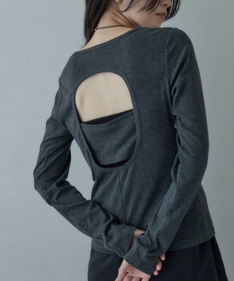 【インディヴィ/INDIVI】のカットアウトカットソー インテリア・キッズ・メンズ・レディースファッション・服の通販 founy(ファニー) ファッション Fashion レディースファッション Fashion for Women トップス・カットソー Cut & Sew Tops カットソー・ベーシックTシャツ Cut-and-Sewn Tops / Stretch Tees & Basics カーディガン Cardigan, Knitwear シンプル Simple, Minimal ジャケット Jacket, Outerwear ストレッチ Stretch, Stretchy Fabric フロント Front, Front Design チャコールグレー|ID: prp329100004801989 ipo3291000000034839823