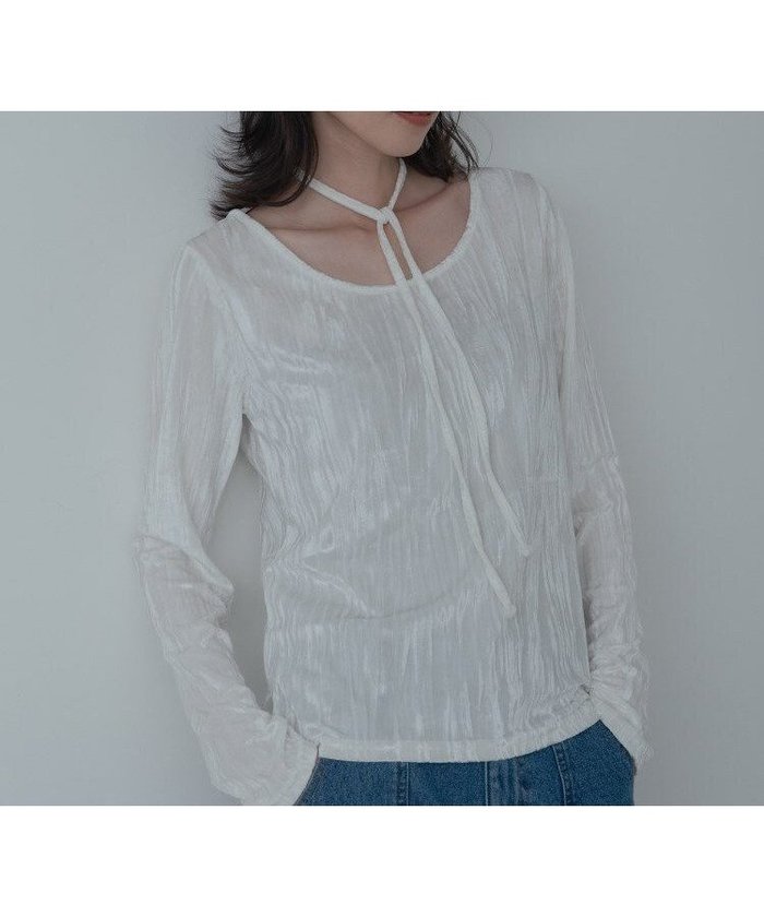 【インディヴィ/INDIVI】の【一部店舗限定】クラッシュベロア2Wayカットソー インテリア・キッズ・メンズ・レディースファッション・服の通販 founy(ファニー) https://founy.com/ ファッション Fashion レディースファッション Fashion for Women トップス・カットソー Cut & Sew Tops カットソー・ベーシックTシャツ Cut-and-Sewn Tops / Stretch Tees & Basics ベロアトップス Velour Tops / Velvet-Look Items エレガント 上品 Elegant カットソー Cut and Sewn Top クラッシュ Distressed, Crashed Style シアー Sheer, See-Through デニム Denim, Jeans Material ベロア Velour, Soft Velvet リボン Ribbon, Bow ワイド Wide, Wide Fit |ID: prp329100004801991 ipo3291000000034839834