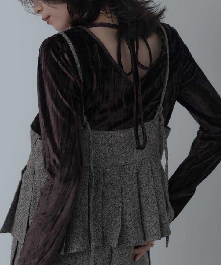 【インディヴィ/INDIVI】の【一部店舗限定】クラッシュベロア2Wayカットソー インテリア・キッズ・メンズ・レディースファッション・服の通販 founy(ファニー) ファッション Fashion レディースファッション Fashion for Women トップス・カットソー Cut & Sew Tops カットソー・ベーシックTシャツ Cut-and-Sewn Tops / Stretch Tees & Basics ベロアトップス Velour Tops / Velvet-Look Items エレガント 上品 Elegant カットソー Cut and Sewn Top クラッシュ Distressed, Crashed Style シアー Sheer, See-Through デニム Denim, Jeans Material ベロア Velour, Soft Velvet リボン Ribbon, Bow ワイド Wide, Wide Fit ブラウン|ID: prp329100004801991 ipo3291000000034839837