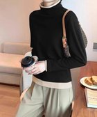 【ミニミニストア/miniministore】のハイネックトップス レイヤード風 長袖T ブラック|ID: prp329100004802003 ipo3291000000034839948