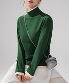 【ミニミニストア/miniministore】のハイネックトップス レイヤード風 長袖T ダークグリーン|ID: prp329100004802003 ipo3291000000034839951