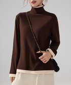 【ミニミニストア/miniministore】のハイネックトップス レイヤード風 長袖T ブラウン|ID: prp329100004802003 ipo3291000000034901590