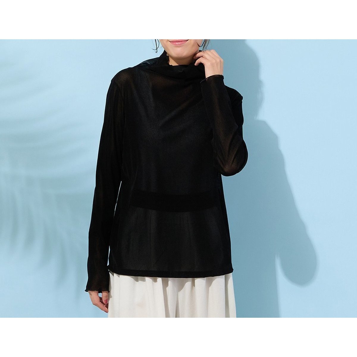 【ピサーノ/PISANO】の【手洗いOK】チュールフロッキー・ボトルネックカットソー インテリア・キッズ・メンズ・レディースファッション・服の通販 founy(ファニー) ファッション Fashion レディースファッション Fashion for Women トップス・カットソー Cut & Sew Tops カットソー・ベーシックTシャツ Cut-and-Sewn Tops / Stretch Tees & Basics インナー Innerwear エレガント 上品 Elegant チュール Tulip, Tulip Motif トレンド Trend, Trending Now 長袖 Long Sleeve, Full Sleeve フィット Fit, Slim Fit ベーシック Basic, Essential ボトルネック Bottle Neck, Mock Neck ブラック|ID: prp329100004802007 ipo3291000000034839993