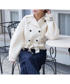 【エイミーイストワール/eimy istoire】のウールショートトレンチコート 人気、トレンドファッション・服の通販 founy(ファニー) ファッション Fashion レディースファッション Fashion for Women アウター Coat / Outerwear Collection コート・ロングコート・ピーコート Long Coats, Peacoats & More トレンチコート / 春秋の定番アウター Trench Coats クラシカル Classical, Vintage-Inspired クラシック Classic, Timeless Style コンパクト Compact, Small Size ショート Short, Short Length ダブル Double, Double-Breasted デニム Denim, Jeans Material トレンチ Trench, Trench Coat バランス Balance, Style Balance ボトム Bottoms, Lower Wear マフラー Scarf, Muffler モダン Modern, Contemporary 再入荷 Restock / Back in Stock おすすめ Recommended / Our Picks エレガント 上品 Elegant |ID:prp329100004802031