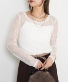 【ジェナ エスパス メルヴェイユ/Jena espace merveilleux】の【レイヤードで映える一枚】レースシアーカットソー オフホワイト|ID: prp329100004802045 ipo3291000000034840195