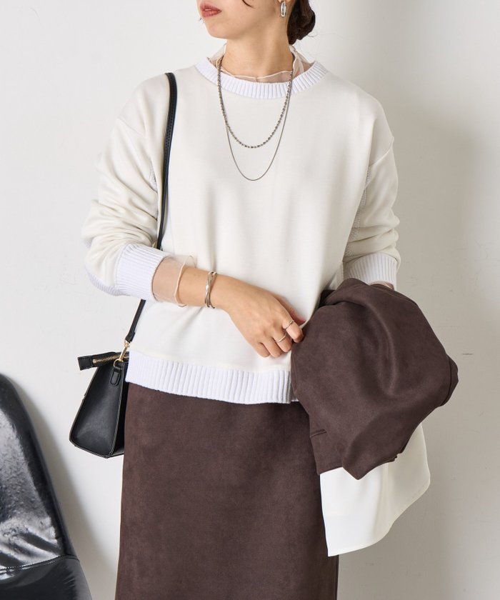 【ジェナ エスパス メルヴェイユ/Jena espace merveilleux】の【一枚で映える】ケーブルドッキングプルオーバー インテリア・キッズ・メンズ・レディースファッション・服の通販 founy(ファニー) https://founy.com/ ファッション Fashion レディースファッション Fashion for Women トップス・カットソー Cut & Sew Tops カジュアルプルオーバー・ニットトップス Pullovers & Knit Tops / Casual Pullovers 切替 Switching, Contrast Panel スマート Smart, Elegant ドッキング Docking, Mixed Material 再入荷 Restock / Back in Stock おすすめ Recommended / Our Picks エレガント 上品 Elegant |ID: prp329100004802051 ipo3291000000034840221