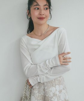 【ラブティックボンボン/La boutique BonBon】の【取り入れやすいトレンド】ドレープネックプルオーバー 人気、トレンドファッション・服の通販 founy(ファニー) ファッション Fashion レディースファッション Fashion for Women トップス・カットソー Cut & Sew Tops カジュアルプルオーバー・ニットトップス Pullovers & Knit Tops / Casual Pullovers おすすめ Recommended / Our Picks シンプル Simple, Minimal ストレッチ Stretch, Stretchy Fabric スラックス Slacks, Dress Pants デコルテ Décolleté, Neckline デニム Denim, Jeans Material トレンド Trend, Trending Now フィット Fit, Slim Fit フェミニン Feminine, Girly マーメイド Mermaid, Fishtail Silhouette エレガント 上品 Elegant |ID:prp329100004802055