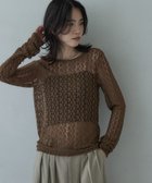 【インディヴィ/INDIVI】のバックカットアウトレースカットソー ブラウン|ID: prp329100004802076 ipo3291000000034840468