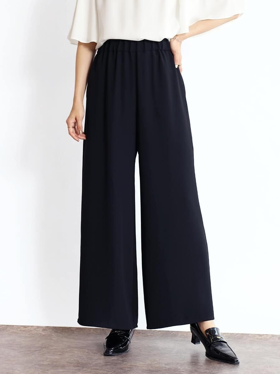 【ヴァン/Vin】のダブルクロスとろみワイドパンツ インテリア・キッズ・メンズ・レディースファッション・服の通販 founy(ファニー) ファッション Fashion レディースファッション Fashion for Women パンツ Pants & Trousers おすすめ Recommended / Our Picks とろみ Fluid, Flowy Fabric ダブル Double, Double-Breasted ポケット Pocket, Pocket Detail ワイド Wide, Wide Fit 洗える Machine Washable ビジネス 仕事 通勤 Business / Work / Commuting ブラック|ID: prp329100004802078 ipo3291000000034840484