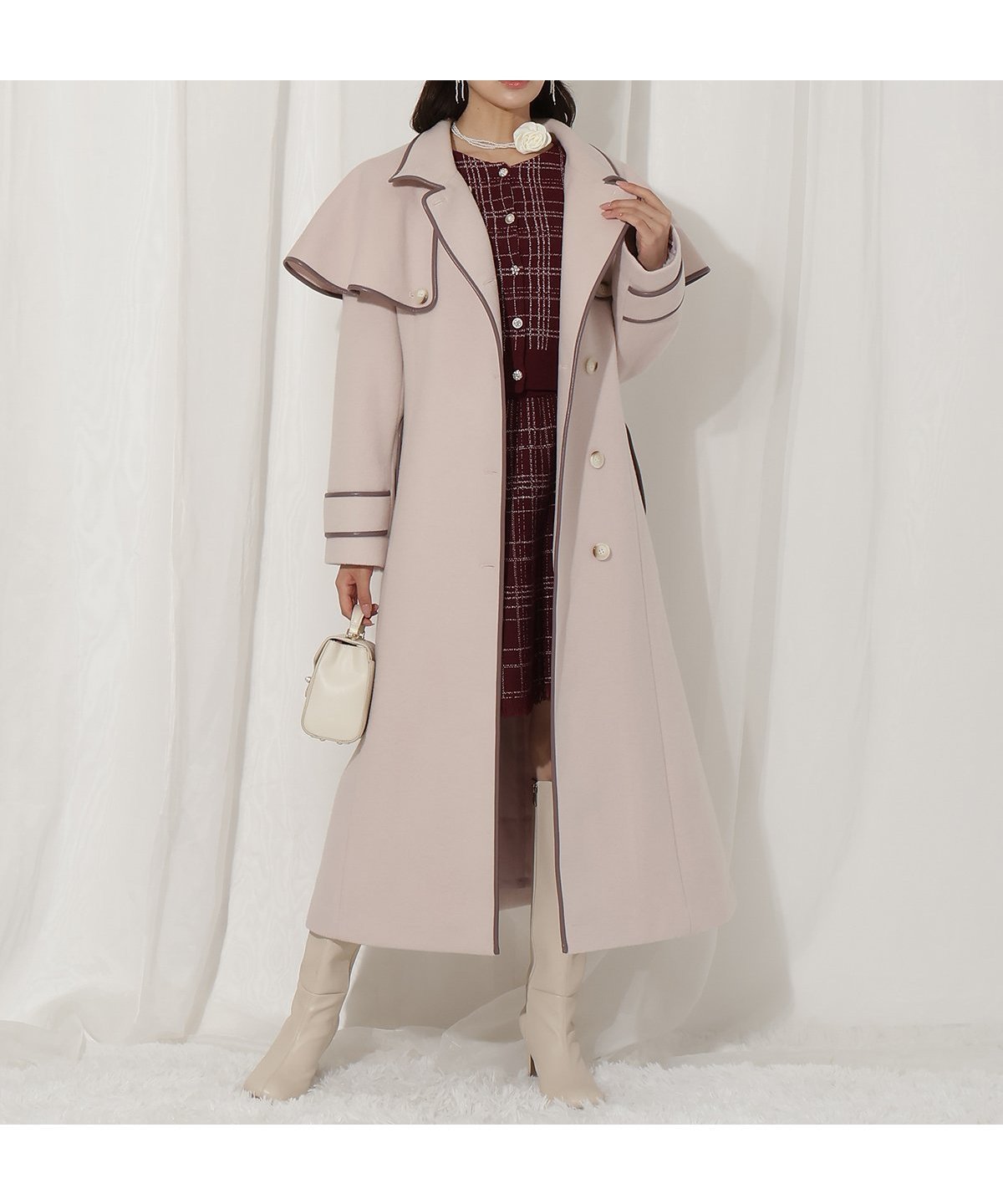 【ウィルセレクション/WILLSELECTION】の配色ケープコート インテリア・キッズ・メンズ・レディースファッション・服の通販 founy(ファニー) ファッション Fashion レディースファッション Fashion for Women アウター Coat / Outerwear Collection コート・ロングコート・ピーコート Long Coats, Peacoats & More スタンド Stand Collar, Upright Stand チェスターコート Chester Coat, Long Coat フレア Flare, Flared ロング Long, Long-Length ピンク|ID: prp329100004802102 ipo3291000000034840620