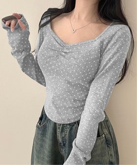 【チェルカ/CERCA】のNia/Nia(ニア)/ドット柄 長袖ガーリーカットソー 人気、トレンドファッション・服の通販 founy(ファニー) ファッション Fashion レディースファッション Fashion for Women トップス・カットソー Cut & Sew Tops カットソー・ベーシックTシャツ Cut-and-Sewn Tops / Stretch Tees & Basics ドット Polka Dot, Dot Pattern 長袖 Long Sleeve, Full Sleeve |ID:prp329100004802119