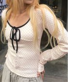 【チェルカ/CERCA】のNia/Nia(ニア)/Uネック ドット柄 長袖シアーガーリートップス 人気、トレンドファッション・服の通販 founy(ファニー) ファッション Fashion レディースファッション Fashion for Women トップス・カットソー Cut & Sew Tops おすすめ Recommended / Our Picks カットソー Cut and Sewn Top ガーリー Girly, Feminine Style トレンド Trend, Trending Now ドット Polka Dot, Dot Pattern ネックレス Necklace, Pendant Necklace フリル Frill, Ruffle リボン Ribbon, Bow レース Lace, Lace Fabric 今季 This Season, Current Season 再入荷 Restock / Back in Stock A/W・秋冬 Autumn/Winter 長袖 Long Sleeve, Full Sleeve thumbnail アイボリー|ID: prp329100004802122 ipo3291000000034840728