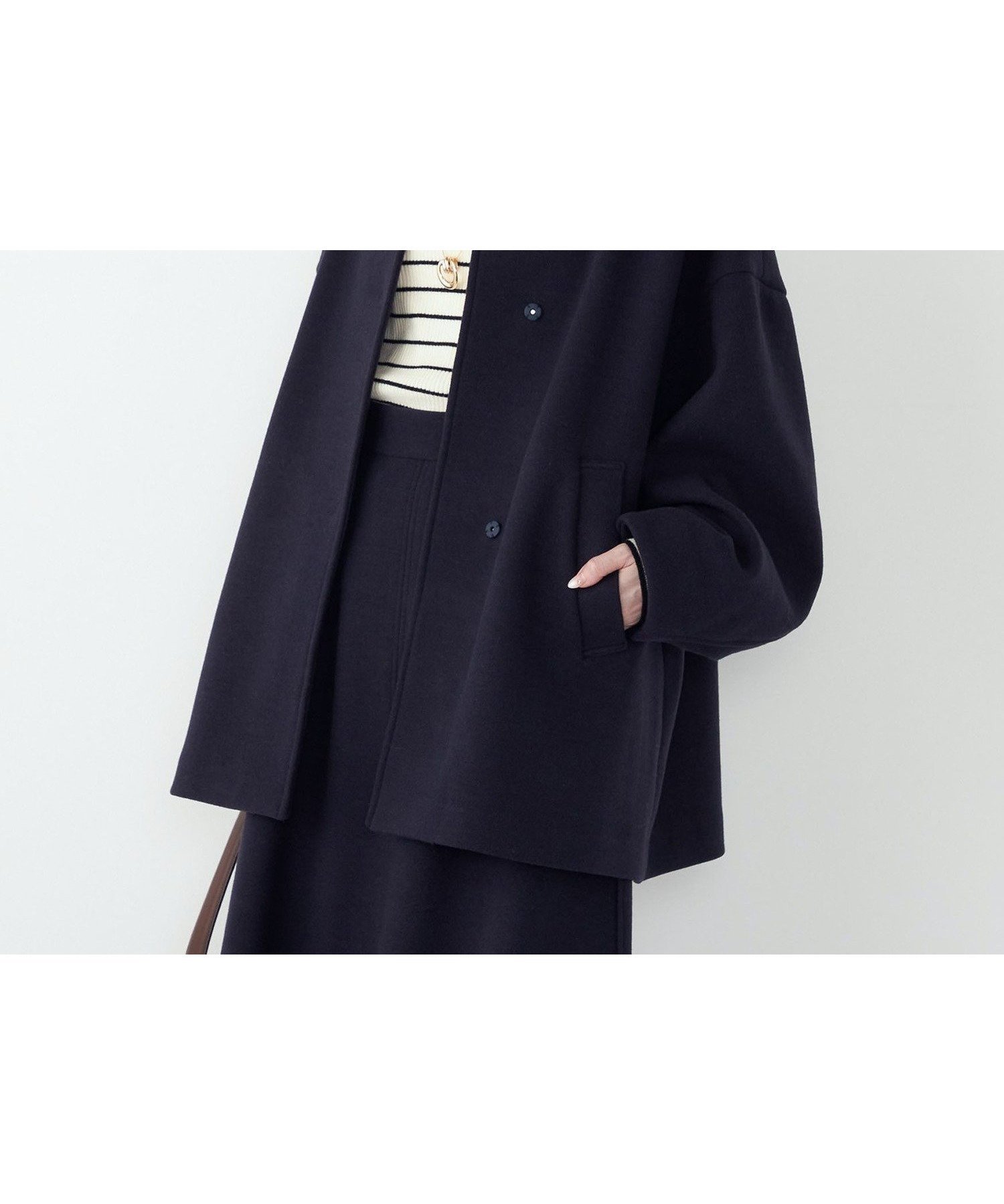 【シップス フォー ウィメン/SHIPS】のSHIPS Colors 手洗い可能 ジャージーメルトン ノーカラー コート 2 人気、トレンドファッション・服の通販 founy(ファニー) ファッション Fashion レディースファッション Fashion for Women アウター Coat / Outerwear Collection コート・ロングコート・ピーコート Long Coats, Peacoats & More シンプル Simple, Minimal スニーカー Sneakers, Trainers スラックス Slacks, Dress Pants デニム Denim, Jeans Material バランス Balance, Style Balance メルトン Melton, Heavy Wool メンズ Men's, Menswear アウトレット Outlet / Clearance エレガント 上品 Elegant ビジネス 仕事 通勤 Business / Work / Commuting 2025年 2025 2025-2026秋冬・A/W Autumn/Winter 2025–26 AW25–26 other-1|ID: prp329100004802170 ipo3291000000034840991