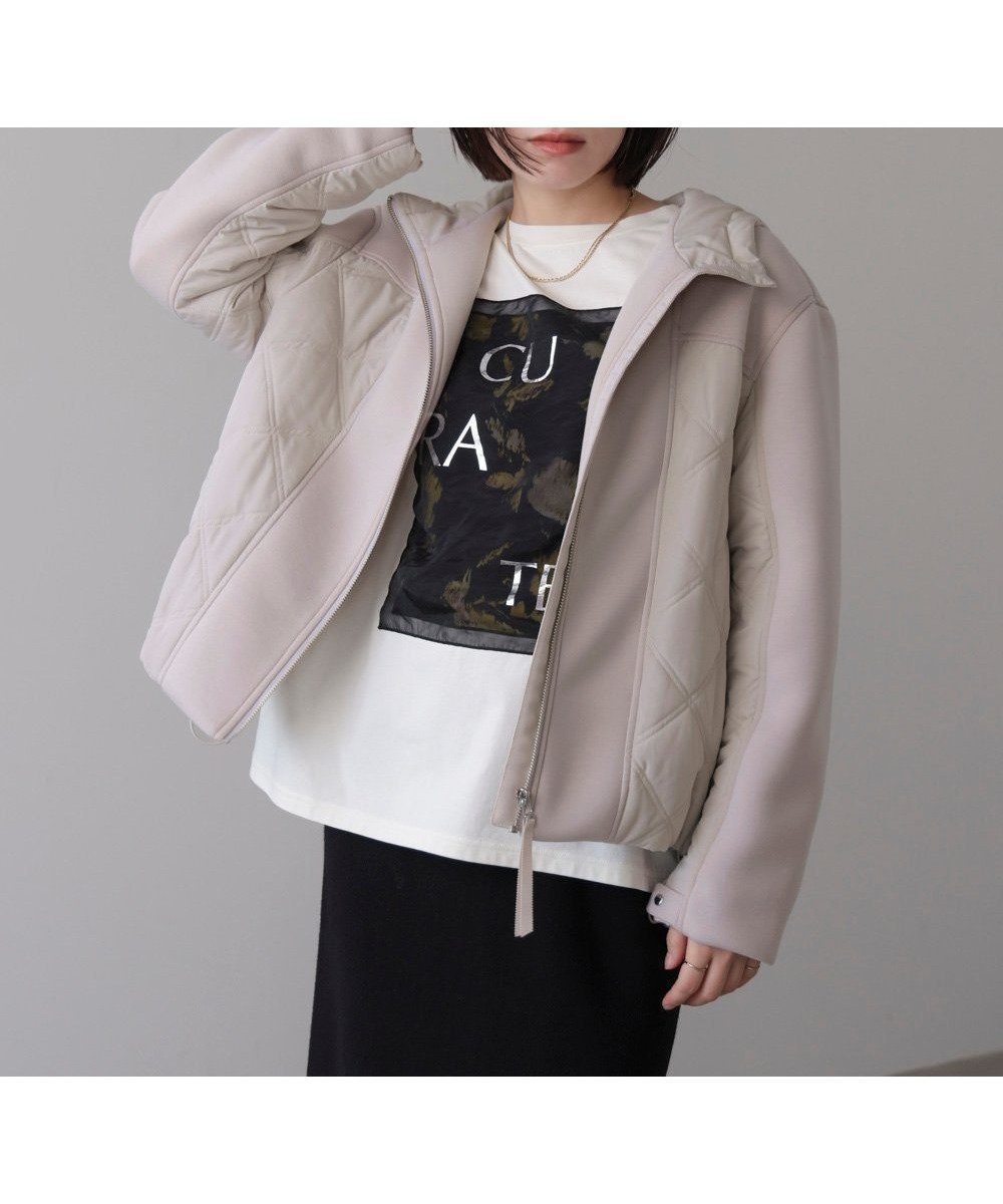 【バブ ブージュルード/Bab Bou Jeloud】のドッキングフーディブルゾン インテリア・キッズ・メンズ・レディースファッション・服の通販 founy(ファニー) ファッション Fashion レディースファッション Fashion for Women アウター Coat / Outerwear Collection ブルゾンジャケット・スポーティアウター Blouson Jackets キルティング Quilted, Quilting エレガント 上品 Elegant 再入荷 Restock / Back in Stock 冬 Winter / This Winter 切替 Switching, Contrast Panel グレージュ|ID: prp329100004802252 ipo3291000000034841530