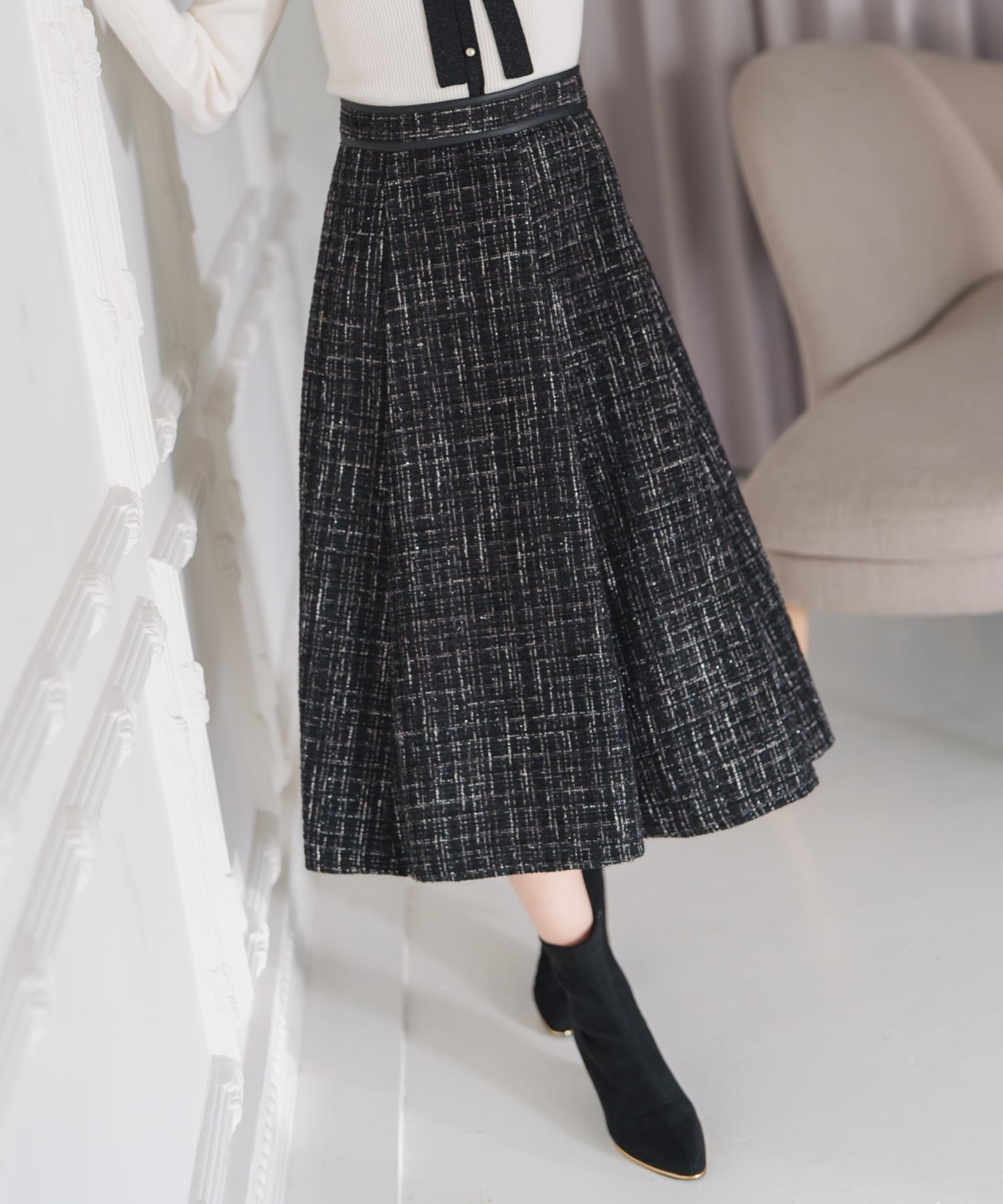 【ミッシュマッシュ/MISCH MASCH】のMM547214 ツイードAラインスカート 人気、トレンドファッション・服の通販 founy(ファニー) ファッション Fashion レディースファッション Fashion for Women スカート Skirts Aライン・フレアスカート A-Line & Flared Skirts ツイード Twill, Twill Weave フェミニン Feminine, Girly ロング Long, Long-Length エレガント 上品 Elegant 冬 Winter / This Winter other-1|ID: prp329100004802287 ipo3291000000034841767