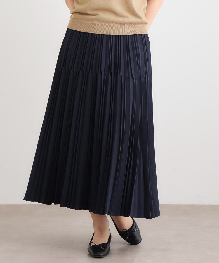 【ローラアシュレイ/LAURA ASHLEY】の【洗える/ストレッチツイル/ウエストゴム】プリーツスカート インテリア・キッズ・メンズ・レディースファッション・服の通販 founy(ファニー) ファッション Fashion レディースファッション Fashion for Women スカート Skirts プリーツスカート / 上品フェミニンスタイル Pleated Skirts シンプル Simple, Minimal ジャケット Jacket, Outerwear ストレッチ Stretch, Stretchy Fabric スマート Smart, Elegant プリーツ Pleats, Pleated ベーシック Basic, Essential ポケット Pocket, Pocket Detail 洗える Machine Washable ネイビー|ID: prp329100004802330 ipo3291000000034842051