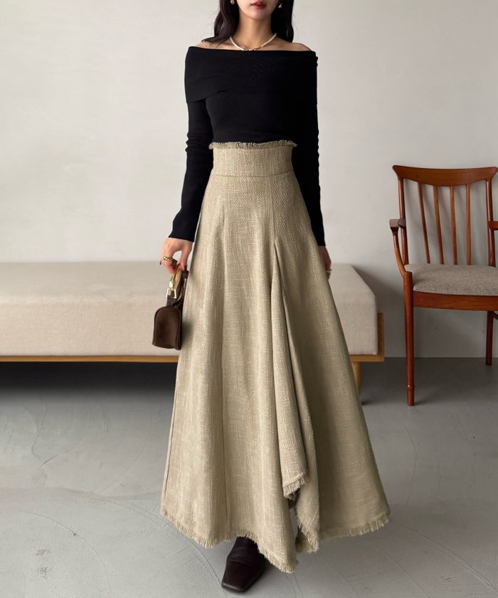 【ジュノア/JUNOAH】のハイウエストツイードフリンジフレアスカート インテリア・キッズ・メンズ・レディースファッション・服の通販 founy(ファニー) https://founy.com/ ファッション Fashion レディースファッション Fashion for Women スカート Skirts Aライン・フレアスカート A-Line & Flared Skirts フリンジ Fringe, Tassel |ID: prp329100004802386 ipo3291000000034947836
