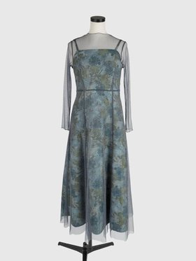 【ラシュッド/LASUD】の花柄ジャガード×ラメチュールレイヤードワンピース 人気、トレンドファッション・服の通販 founy(ファニー) ファッション Fashion レディースファッション Fashion for Women ワンピース Dresses インナー Innerwear キャミソール Camisole, Spaghetti Strap Top チュール Tulip, Tulip Motif エレガント 上品 Elegant |ID:prp329100004802400
