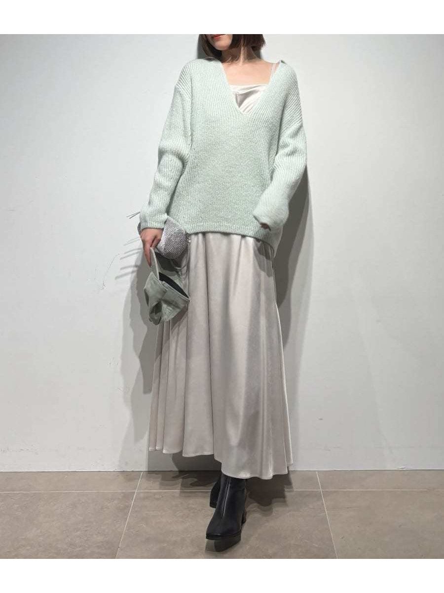 【スナイデル/SNIDEL】のキーネックニットセットキャミワンピース インテリア・キッズ・メンズ・レディースファッション・服の通販 founy(ファニー) 　ファッション　Fashion　レディースファッション　Fashion for Women　ワンピース　Dresses　キャミソールワンピース　Camisole Dresses　エレガント 上品　Elegant　キャミワンピース　Cami Dress, Slip Dress　今季　This Season, Current Season　サテン　Satin, Glossy Fabric　ストレート　Straight, Straight Cut　スマート　Smart, Elegant　ドレープ　Drape, Draping Fabric　フロント　Front, Front Design　ラップ　Wrap, Wrap Design　ルーズ　Loose, Oversized　おすすめ　Recommended / Our Picks　MNT[021]|ID: prp329100004802408 ipo3291000000035170083