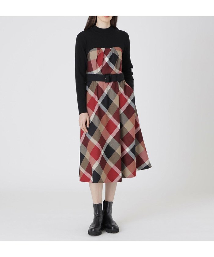 【ブルーレーベル クレストブリッジ/BLUE LABEL CRESTBRIDGE】のビスチェドッキングドレス インテリア・キッズ・メンズ・レディースファッション・服の通販 founy(ファニー) https://founy.com/ ファッション Fashion レディースファッション Fashion for Women トップス・カットソー Cut & Sew Tops ビスチェ Bustiers & Corset Tops / Layered Bustier Style ワンピース Dresses フォーマル・パーティードレス・結婚式用ドレス Elegant & Casual Dresses おすすめ Recommended / Our Picks ドッキング Docking, Mixed Material ドレス Dress, One-Piece ビスチェ Bustier, Corset Top フィット Fit, Slim Fit フレア Flare, Flared エレガント 上品 Elegant |ID: prp329100004802454 ipo3291000000034882026