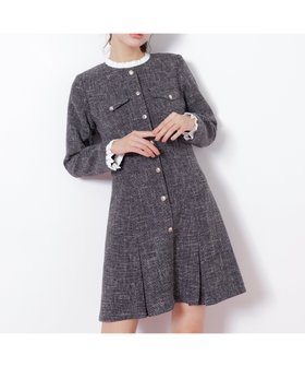 【ジルバイジルスチュアート/JILL by JILLSTUART】のツィードミニワンピース 人気、トレンドファッション・服の通販 founy(ファニー) ファッション Fashion レディースファッション Fashion for Women ワンピース Dresses ジャケット Jacket, Outerwear スマート Smart, Elegant ツイード Twill, Twill Weave トレンド Trend, Trending Now フリル Frill, Ruffle エレガント 上品 Elegant |ID:prp329100004802525