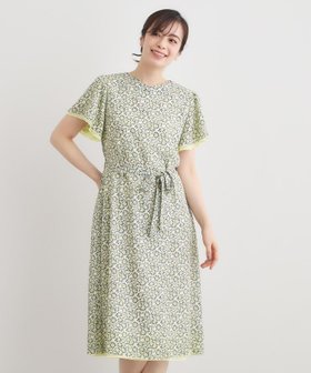 【ローラアシュレイ/LAURA ASHLEY】の【WEB限定/3柄から選べる/受注生産/M-LL3サイズ】半袖シフォンワンピース 人気、トレンドファッション・服の通販 founy(ファニー) ファッション Fashion レディースファッション Fashion for Women ワンピース Dresses アンティーク Antique-Inspired イエロー Yellow 春 Spring クラシック Classic, Timeless Style シフォン Chiffon, Lightweight Fabric ストレッチ Stretch, Stretchy Fabric パープル Purple, Violet プリント Print, Printed Pattern 半袖 Short Sleeve, Half Sleeve リボン Ribbon, Bow ワーク Workwear, Utility Style S/S・春夏 SS, Spring/Summer, Warm Season 夏 Summer エレガント 上品 Elegant |ID:prp329100004802536