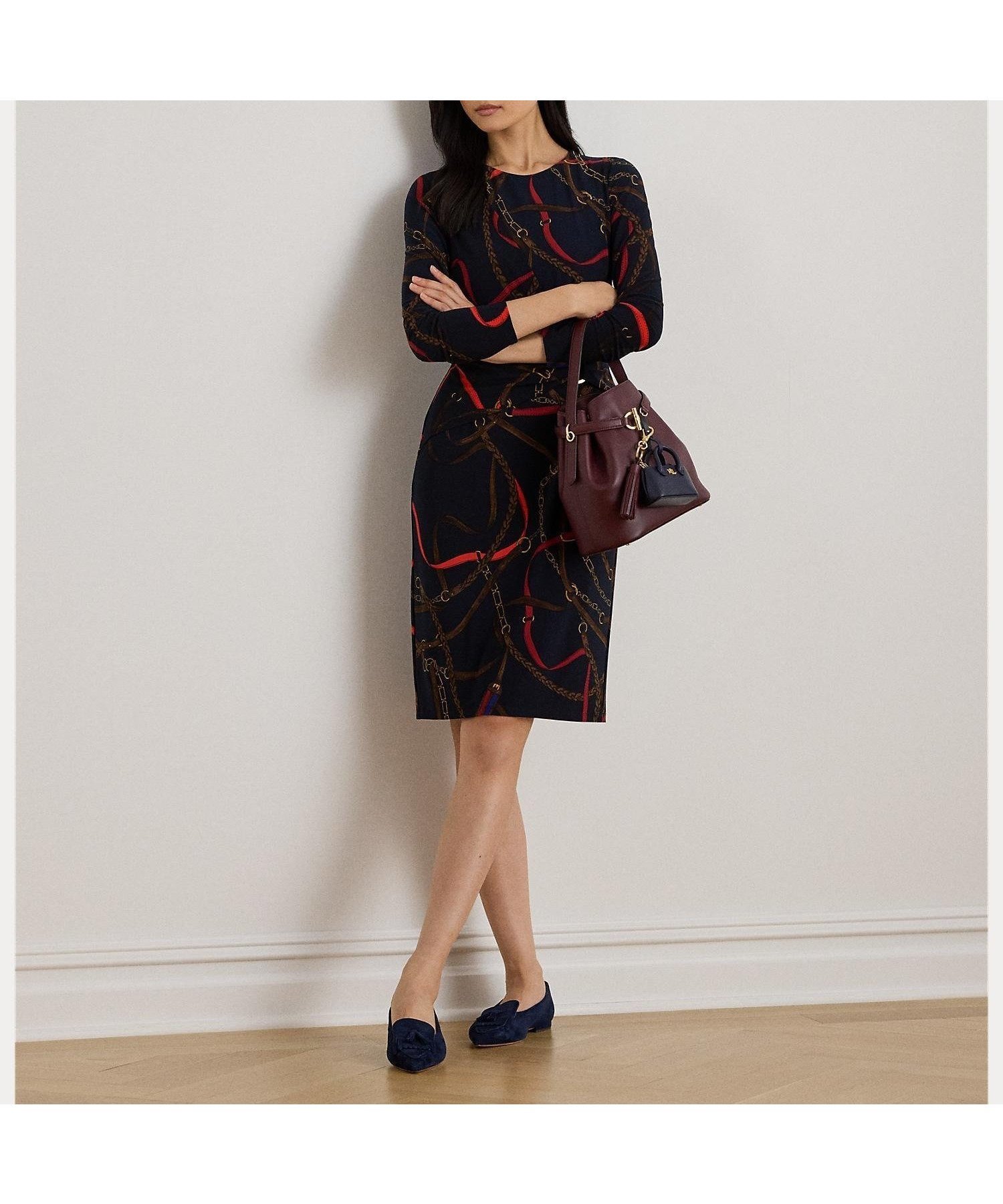 【ラルフローレン/RALPH LAUREN】のプリント ジャージー スリークォータースリーブ ドレス インテリア・キッズ・メンズ・レディースファッション・服の通販 founy(ファニー) ファッション Fashion レディースファッション Fashion for Women ワンピース Dresses フォーマル・パーティードレス・結婚式用ドレス Elegant & Casual Dresses ギャザー Gathered, Ruffled スプリング Spring, Spring Collection スリーブ Sleeve, Long Sleeve / Short Sleeve ドレス Dress, One-Piece プリント Print, Printed Pattern メタル Metal, Metal Parts ラウンド Round, Round Neck 410ネイビー|ID: prp329100004802547 ipo3291000000034843505