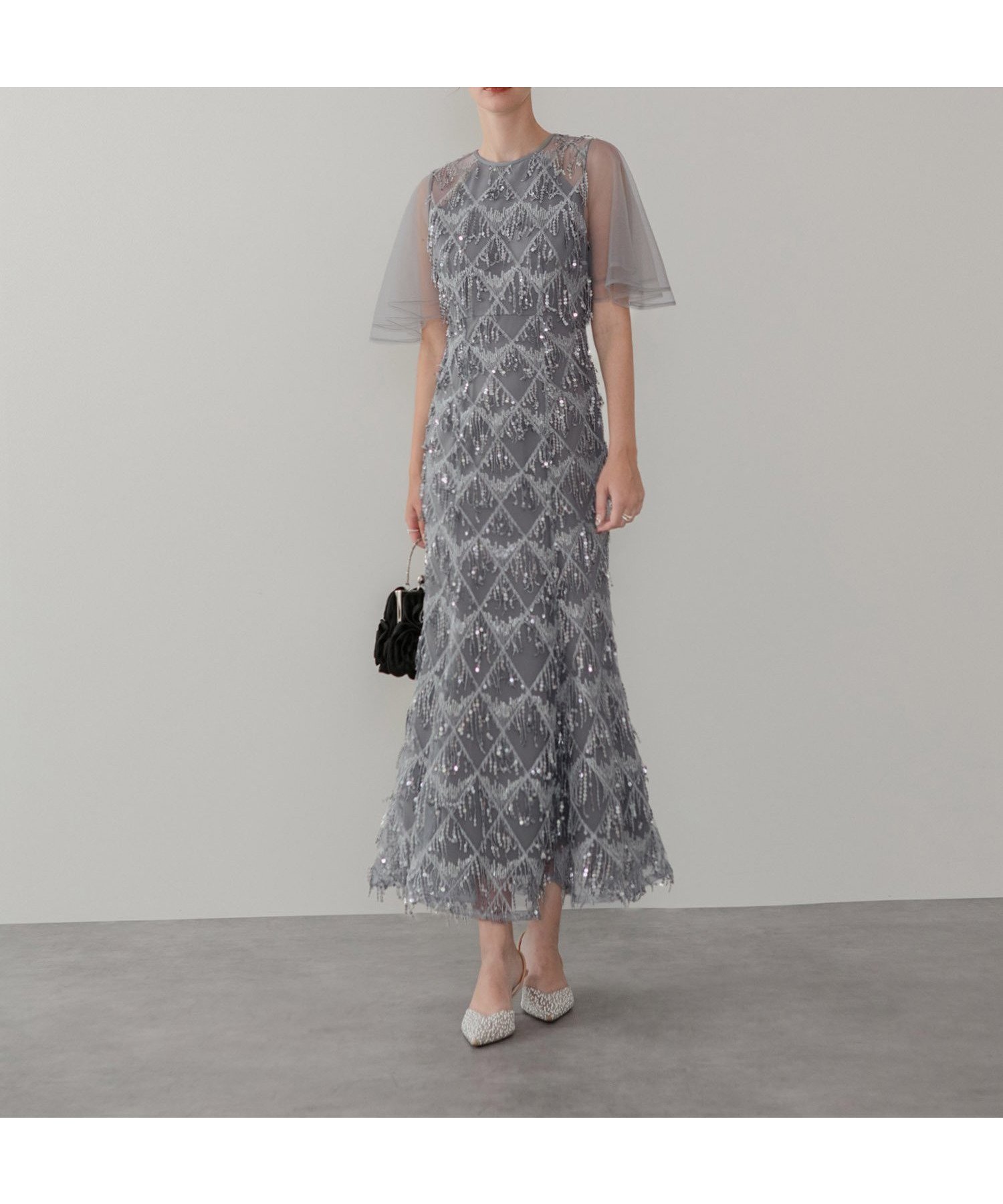 【レジャ/Leja】のLeja-チュールスリーブスパンコールマーメイドワンピースドレス結婚式 インテリア・キッズ・メンズ・レディースファッション・服の通販 founy(ファニー) ファッション Fashion レディースファッション Fashion for Women ワンピース Dresses フォーマル・パーティードレス・結婚式用ドレス Elegant & Casual Dresses スパンコール Sequins, Sequin Embellishment デコルテ Décolleté, Neckline ドレス Dress, One-Piece フォーマル Formal, Dressy フリンジ Fringe, Tassel マーメイド Mermaid, Fishtail Silhouette ラグジュアリー Luxury, Elegant ロング Long, Long-Length エレガント 上品 Elegant 披露宴 Wedding Reception 結婚式 Wedding GRAY|ID: prp329100004802597 ipo3291000000034844004