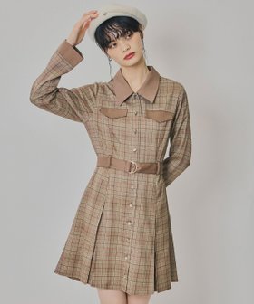 【レディアゼル/REDYAZEL】のバイカラーチェックボックスプリーツシャツミニワンピース 人気、トレンドファッション・服の通販 founy(ファニー) ファッション Fashion レディースファッション Fashion for Women ワンピース Dresses クラシカル Classical, Vintage-Inspired ショート Short, Short Length ジャケット Jacket, Outerwear トレンド Trend, Trending Now プリーツ Pleats, Pleated ボックス Boxy, Box Shape A/W・秋冬 Autumn/Winter |ID:prp329100004802648