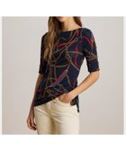 【ラルフローレン/RALPH LAUREN】のベルティングプリント コットン ボートネック Tシャツ 人気、トレンドファッション・服の通販 founy(ファニー) ファッション Fashion レディースファッション Fashion for Women トップス・カットソー Cut & Sew Tops シャツ・ブラウス・オフィスカジュアル Elegant Blouses & Button-Ups ロングTシャツ・Tシャツ Longline T-Shirts & Tees カフス Cuff Design スリム Slim, Slim Fit フィット Fit, Slim Fit プリント Print, Printed Pattern thumbnail 410ネイビー|ID: prp329100004802675 ipo3291000000034844853