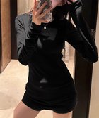 【ミニミニストア/miniministore】のロングTシャツ 重ね着フィットカットソー ブラック*デロン素材|ID: prp329100004802683 ipo3291000000035139232