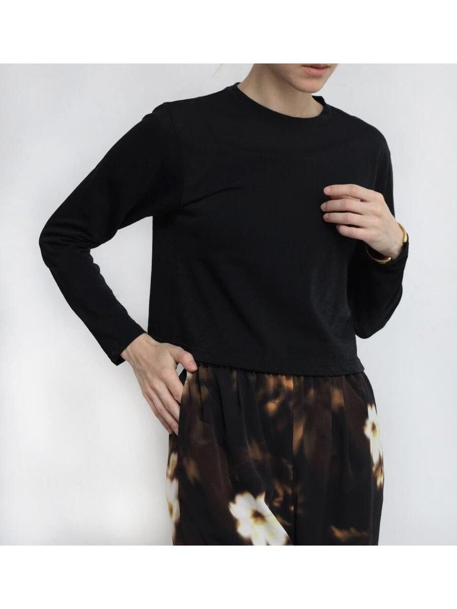 【ラシュッド/LASUD】のグロッシーロングスリーブカットソー インテリア・キッズ・メンズ・レディースファッション・服の通販 founy(ファニー) ファッション Fashion レディースファッション Fashion for Women トップス・カットソー Cut & Sew Tops カットソー・ベーシックTシャツ Cut-and-Sewn Tops / Stretch Tees & Basics インナー Innerwear カットソー Cut and Sewn Top シアー Sheer, See-Through ベーシック Basic, Essential ミックス Mix, Mixed Style エレガント 上品 Elegant ブラック|ID: prp329100004802685 ipo3291000000034844916