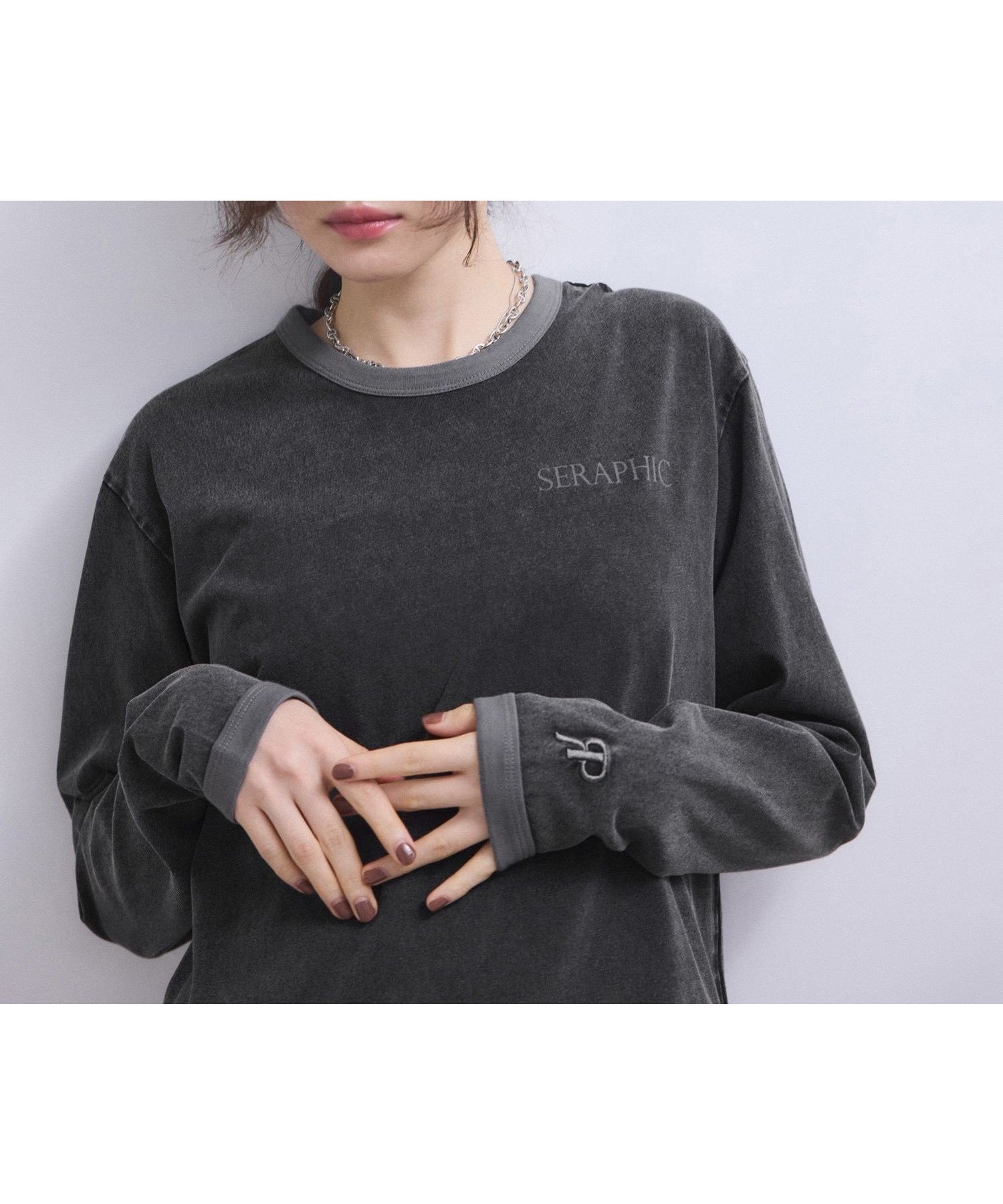 【アダム エ ロペ/ADAM ET ROPE'】の【WEB限定】ガーメントダイリンガーロンTee インテリア・キッズ・メンズ・レディースファッション・服の通販 founy(ファニー) 　ファッション　Fashion　レディースファッション　Fashion for Women　トップス・カットソー　Cut & Sew Tops　ロングTシャツ・Tシャツ　Longline T-Shirts & Tees　インナー　Innerwear　スラックス　Slacks, Dress Pants　デニム　Denim, Jeans Material　トレンド　Trend, Trending Now　バランス　Balance, Style Balance　プリント　Print, Printed Pattern　ワンポイント　One Point, Statement Accent　おすすめ　Recommended / Our Picks　2025年　2025　2025-2026秋冬・A/W　Autumn/Winter 2025–26 AW25–26　スミクロ(05)|ID: prp329100004802693 ipo3291000000034844984