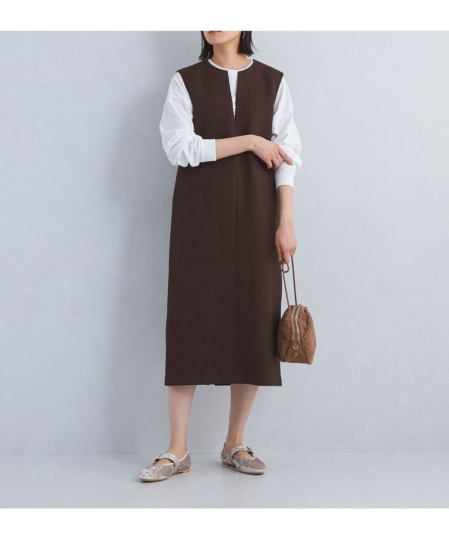 【ユナイテッドアローズ/UNITED ARROWS】のsize SHORTあり カルゼ キーネック ジャンパースカート インテリア・キッズ・メンズ・レディースファッション・服の通販 founy(ファニー) ファッション Fashion レディースファッション Fashion for Women スカート Skirts インナー Innerwear 秋 Autumn ショート Short, Short Length ストレート Straight, Straight Cut フロント Front, Front Design ポケット Pocket, Pocket Detail ロング Long, Long-Length 冬 Winter / This Winter アウトレット Outlet / Clearance ビジネス 仕事 通勤 Business / Work / Commuting MD.BROWN|ID: prp329100004802902 ipo3291000000034846811