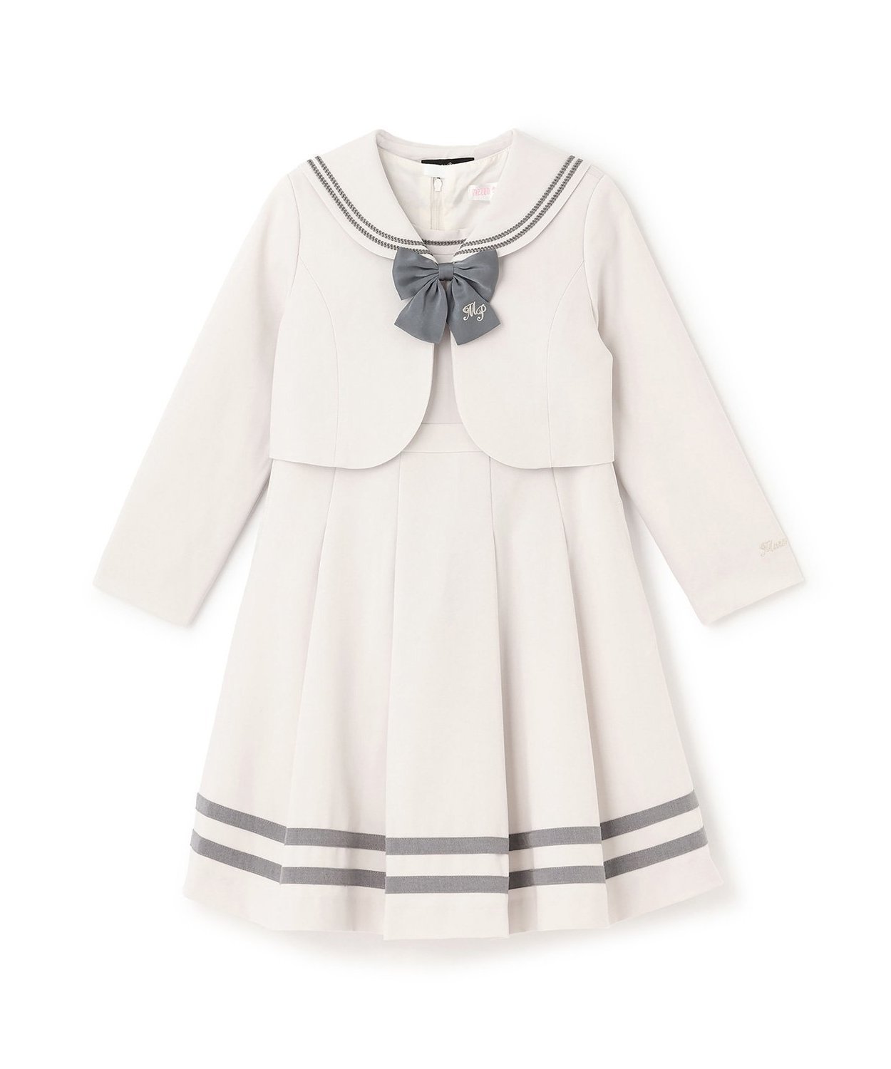 【ナルミヤ オンライン/NARUMIYA ONELINE / KIDS】のセーラーカラーアンサンブル ワンピースセット インテリア・キッズ・メンズ・レディースファッション・服の通販 founy(ファニー) ファッション Fashion キッズファッション Fashion for Kids ワンピース Dresses アンサンブル Ensemble Set ジャケット Jacket, Outerwear スリット Slit, Slit Detail ポケット Pocket, Pocket Detail アイボリー|ID: prp329100004803019 ipo3291000000034847505