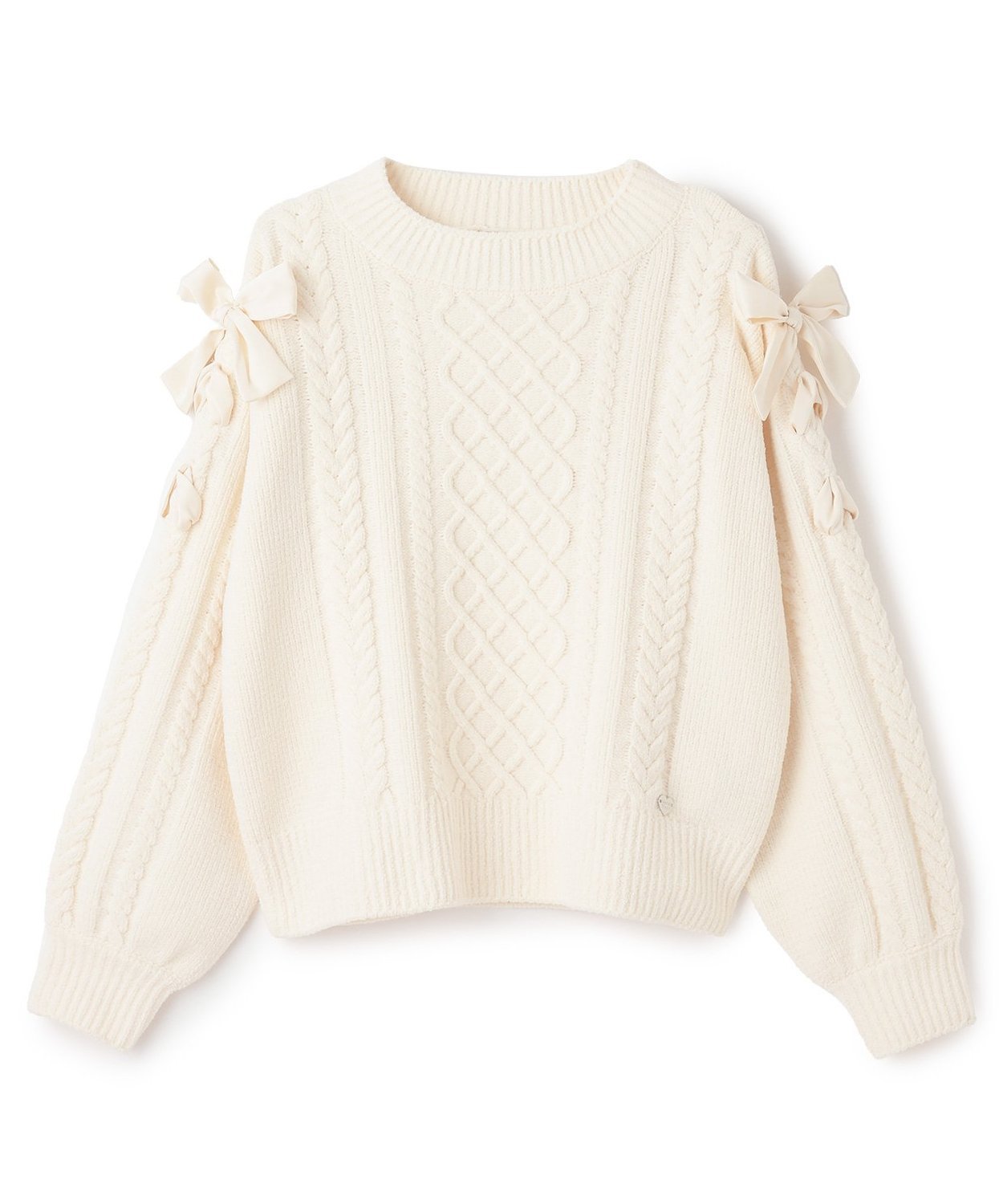 【ナルミヤ オンライン/NARUMIYA ONELINE / KIDS】のレースアップモールニット インテリア・キッズ・メンズ・レディースファッション・服の通販 founy(ファニー) ファッション Fashion キッズファッション Fashion for Kids ポケット Pocket, Pocket Detail リボン Ribbon, Bow レース Lace, Lace Fabric オフ ホワイト|ID: prp329100004803054 ipo3291000000034847711