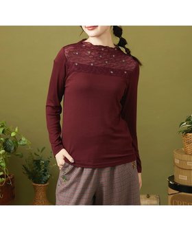 【ホコモモラ/Jocomomola】のレーヨンベアフライス レース切り替えカットソー 人気、トレンドファッション・服の通販 founy(ファニー) ファッション Fashion レディースファッション Fashion for Women トップス・カットソー Cut & Sew Tops カットソー・ベーシックTシャツ Cut-and-Sewn Tops / Stretch Tees & Basics インナー Innerwear 春 Spring 秋 Autumn カットソー Cut and Sewn Top ドッキング Docking, Mixed Material ハイネック High Neck, Mock Neck フィット Fit, Slim Fit フラワー Flower, Floral ポケット Pocket, Pocket Detail ヨーク Yoke, Yoke Design レース Lace, Lace Fabric 冬 Winter / This Winter 夏 Summer エレガント 上品 Elegant |ID:prp329100004803059