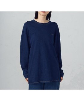 【コムサイズム/COMME CA ISM】のスラブ天竺ロングTシャツ 人気、トレンドファッション・服の通販 founy(ファニー) ファッション Fashion レディースファッション Fashion for Women トップス・カットソー Cut & Sew Tops シャツ・ブラウス・オフィスカジュアル Elegant Blouses & Button-Ups ロングTシャツ・Tシャツ Longline T-Shirts & Tees インディゴ Indigo Denim インナー Innerwear シンプル Simple, Minimal スリット Slit, Slit Detail デニム Denim, Jeans Material 長袖 Long Sleeve, Full Sleeve ポケット Pocket, Pocket Detail ロング Long, Long-Length |ID:prp329100004803124