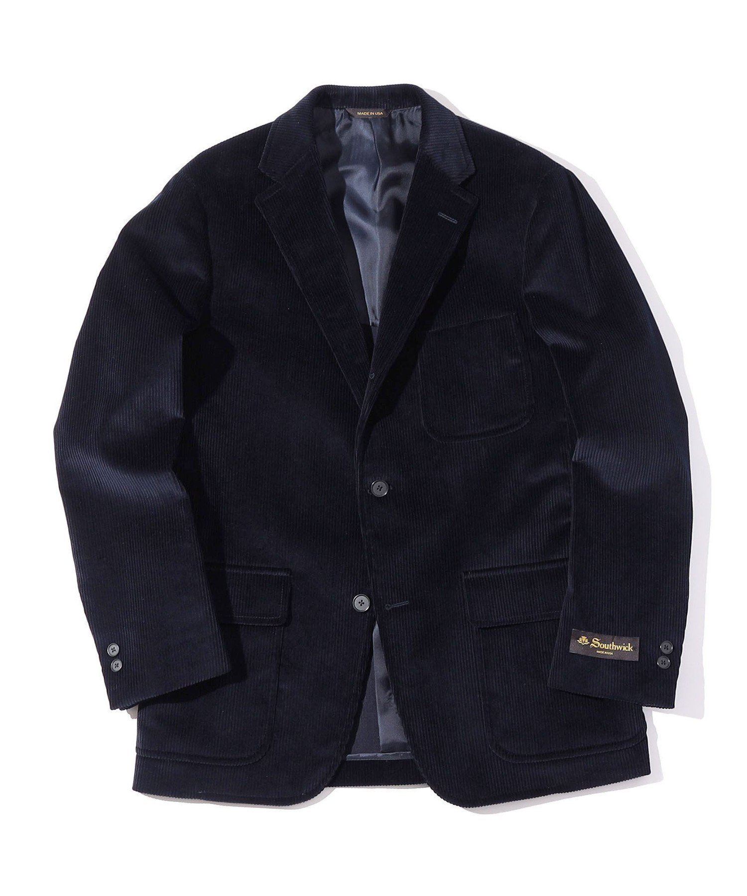 【シップス/SHIPS / MEN】のSouthwick CAMBRIDGE ブリスベンモス コーデュロイ ジャケット インテリア・キッズ・メンズ・レディースファッション・服の通販 founy(ファニー) ファッション Fashion メンズファッション Fashion for Men イタリア Italy クラシカル Classical, Vintage-Inspired コーデュロイ Corduroy, Cord Fabric ショルダー Shoulder, Shoulder Strap ジャケット Jacket, Outerwear スーツ Suit, Formalwear パッチ Patch, Appliqué フラップ Flap, Flap Pocket ポケット Pocket, Pocket Detail エレガント 上品 Elegant ネイビー|ID: prp329100004803263 ipo3291000000034849034