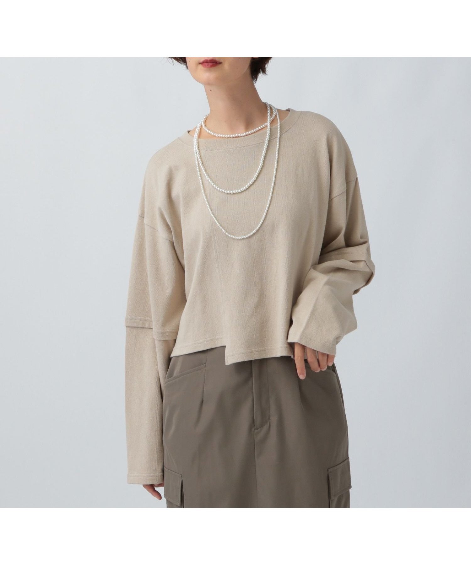 【レプシィム ローリーズファーム/LEPSIM LOWRYS FARM】のリメイクライクプルオーバー 人気、トレンドファッション・服の通販 founy(ファニー) ファッション Fashion レディースファッション Fashion for Women トップス・カットソー Cut & Sew Tops カジュアルプルオーバー・ニットトップス Pullovers & Knit Tops / Casual Pullovers おすすめ Recommended / Our Picks バランス Balance, Style Balance リメイク Remake, Reconstructed other-1|ID: prp329100004803384 ipo3291000000034849777