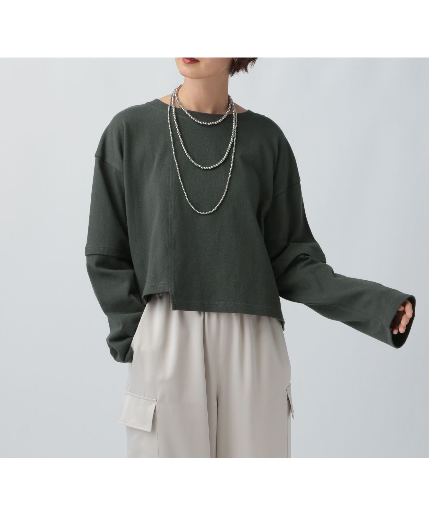 【レプシィム ローリーズファーム/LEPSIM LOWRYS FARM】のリメイクライクプルオーバー インテリア・キッズ・メンズ・レディースファッション・服の通販 founy(ファニー) ファッション Fashion レディースファッション Fashion for Women トップス・カットソー Cut & Sew Tops カジュアルプルオーバー・ニットトップス Pullovers & Knit Tops / Casual Pullovers おすすめ Recommended / Our Picks バランス Balance, Style Balance リメイク Remake, Reconstructed チャコール19|ID: prp329100004803384 ipo3291000000034849783