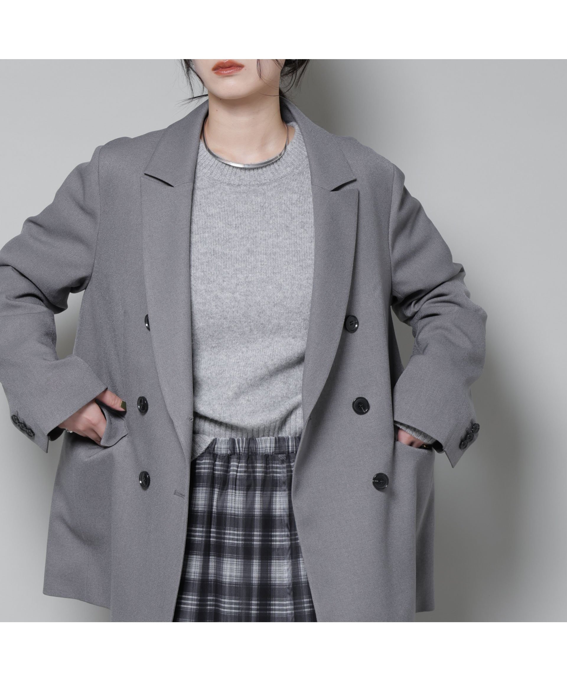 【ナノ ユニバース/nano universe】のストレッチサージダブルジャケット(セットアップ可) インテリア・キッズ・メンズ・レディースファッション・服の通販 founy(ファニー) ファッション Fashion レディースファッション Fashion for Women アウター Coat / Outerwear Collection レディースジャケット・軽アウター Jackets ウォッシャブル Machine Washable ウォーム Warm Fabric ジャケット Jacket, Outerwear ストレッチ Stretch, Stretchy Fabric スラックス Slacks, Dress Pants セットアップ Set-Up, Coordinated Outfit タイトスカート Pencil Skirt, Tight Skirt ダブル Double, Double-Breasted ファブリック Fabric, Textile フォーマル Formal, Dressy フラップ Flap, Flap Pocket ポケット Pocket, Pocket Detail マニッシュ Mannish, Boyish おすすめ Recommended / Our Picks 2025年 2025 2025-2026秋冬・A/W Autumn/Winter 2025–26 AW25–26 グレー|ID: prp329100004803386 ipo3291000000034849808