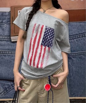 【チェルカ/CERCA】のHALEY PESCA/HALEY PESCA/US flag tee ワンショルダートップス 人気、トレンドファッション・服の通販 founy(ファニー) ファッション Fashion レディースファッション Fashion for Women トップス・カットソー Cut & Sew Tops トレンド Trend, Trending Now ハーフ Half, Half-Length プリント Print, Printed Pattern ベーシック Basic, Essential ボトム Bottoms, Lower Wear ボーダー Border, Stripe モチーフ Motif, Design Theme ワンショル One Shoulder, Asymmetrical 再入荷 Restock / Back in Stock おすすめ Recommended / Our Picks |ID:prp329100004803412