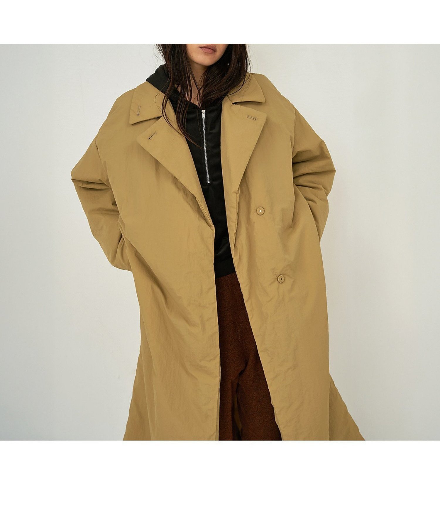 【ノミネ/NOMINE】の3WAYカラー中綿ロングコート インテリア・キッズ・メンズ・レディースファッション・服の通販 founy(ファニー) 　ファッション　Fashion　レディースファッション　Fashion for Women　アウター　Coat / Outerwear Collection　コート・ロングコート・ピーコート　Long Coats, Peacoats & More　スタンド　Stand Collar, Upright Stand　ダウン　Down, Puffer　パターン　Pattern, Design Print　防寒　Cold Protection, Winter-Ready　ロング　Long, Long-Length　冬　Winter / This Winter　再入荷　Restock / Back in Stock　おすすめ　Recommended / Our Picks　エレガント 上品　Elegant　ベージュ|ID: prp329100004803438 ipo3291000000036217812