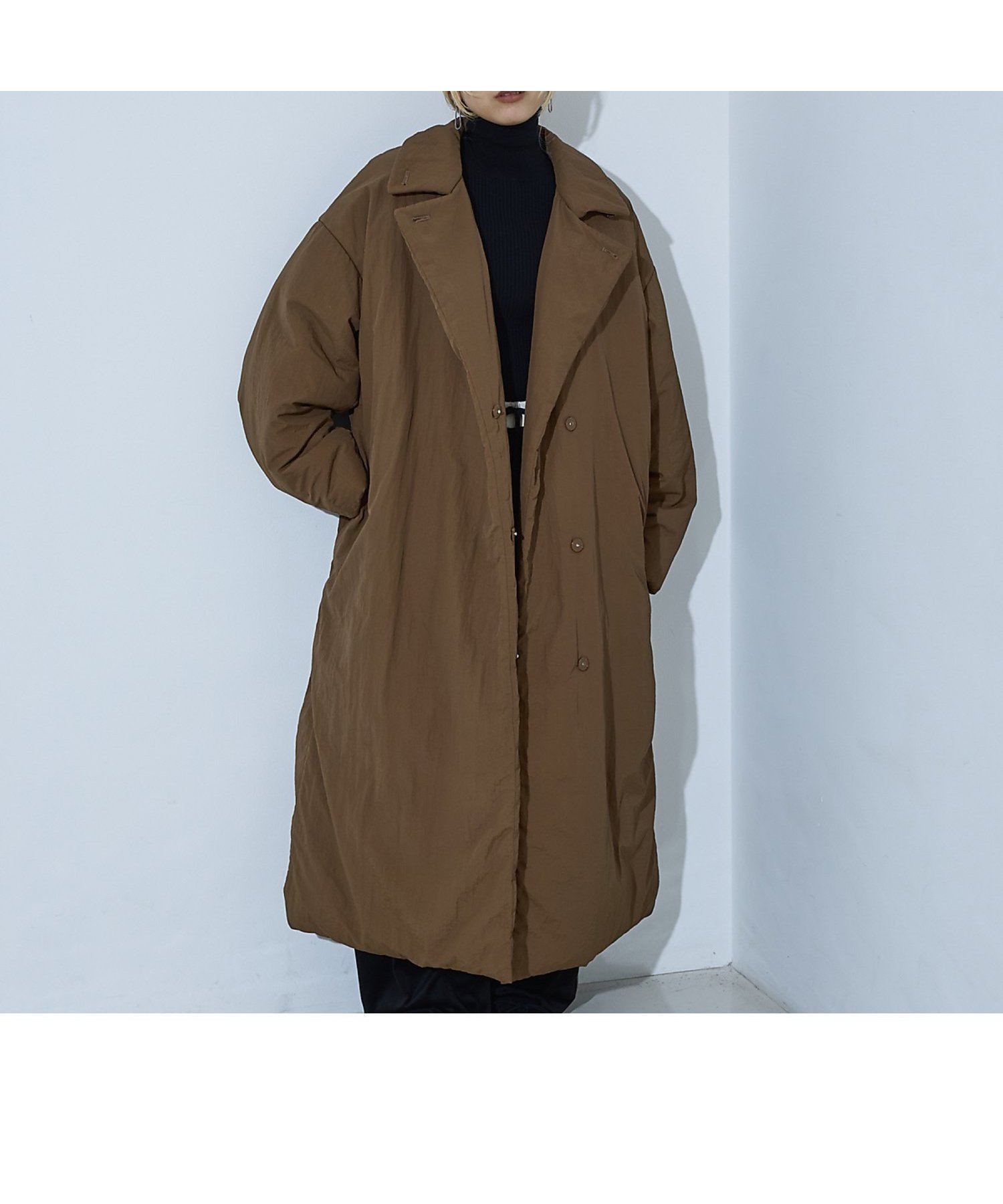 【ノミネ/NOMINE】の3WAYカラー中綿ロングコート インテリア・キッズ・メンズ・レディースファッション・服の通販 founy(ファニー) 　ファッション　Fashion　レディースファッション　Fashion for Women　アウター　Coat / Outerwear Collection　コート・ロングコート・ピーコート　Long Coats, Peacoats & More　スタンド　Stand Collar, Upright Stand　ダウン　Down, Puffer　パターン　Pattern, Design Print　防寒　Cold Protection, Winter-Ready　ロング　Long, Long-Length　冬　Winter / This Winter　再入荷　Restock / Back in Stock　おすすめ　Recommended / Our Picks　エレガント 上品　Elegant　ブラウン|ID: prp329100004803438 ipo3291000000036217819