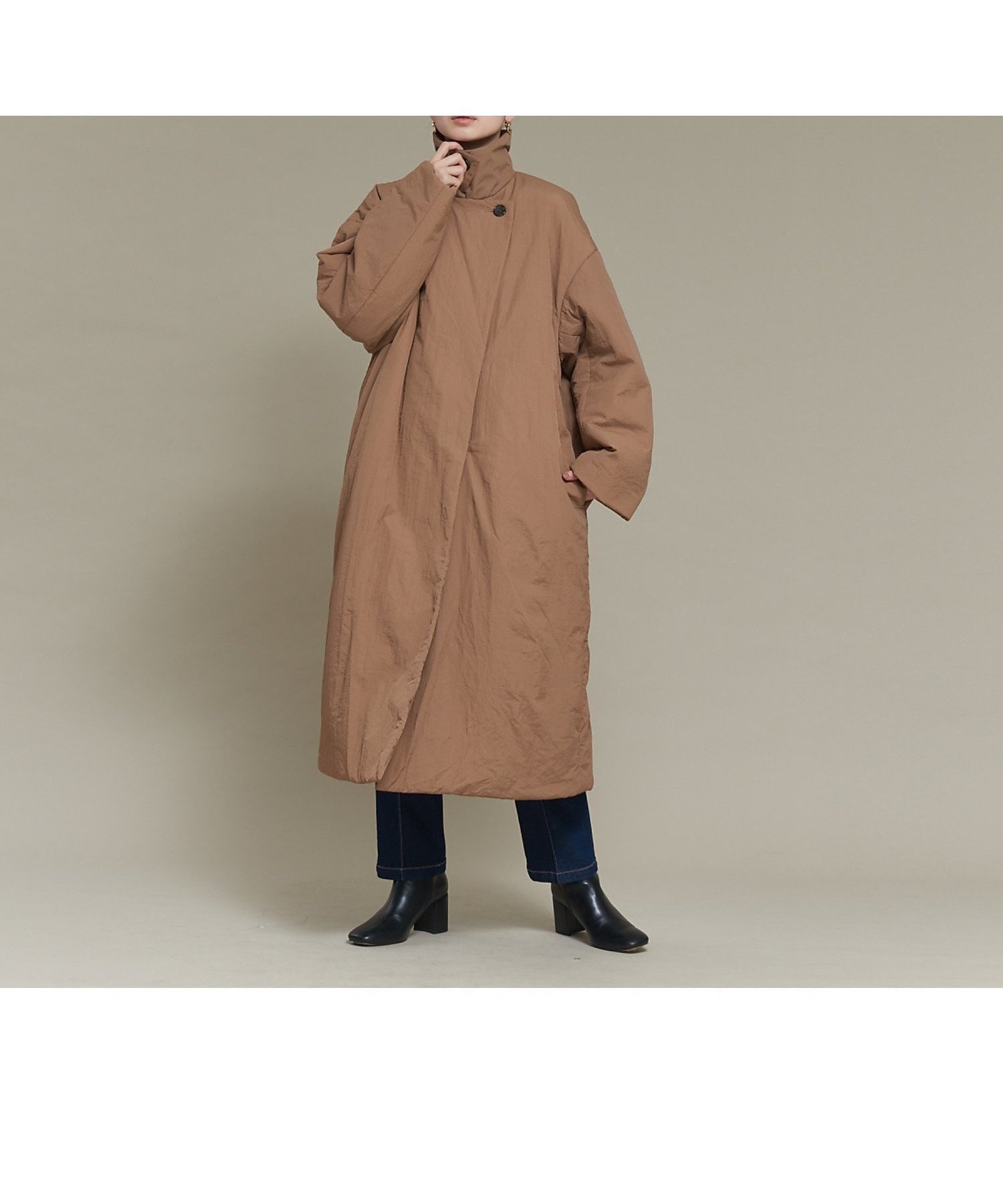 【ノミネ/NOMINE】の3WAYカラー中綿ロングコート インテリア・キッズ・メンズ・レディースファッション・服の通販 founy(ファニー) 　ファッション　Fashion　レディースファッション　Fashion for Women　アウター　Coat / Outerwear Collection　コート・ロングコート・ピーコート　Long Coats, Peacoats & More　スタンド　Stand Collar, Upright Stand　ダウン　Down, Puffer　パターン　Pattern, Design Print　防寒　Cold Protection, Winter-Ready　ロング　Long, Long-Length　冬　Winter / This Winter　再入荷　Restock / Back in Stock　おすすめ　Recommended / Our Picks　エレガント 上品　Elegant　キャメル|ID: prp329100004803438 ipo3291000000036217822